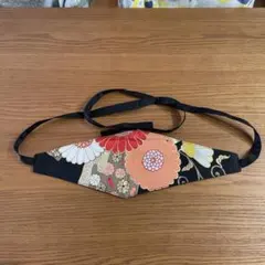 名古屋帯リメイク　お洒落ベルト　（小）花柄刺繍 和装小物
