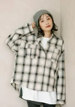 【Sサイズ】cocaチェック柄スナップボタンシャツ　柄E