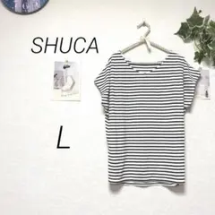 12109-1 シュカ SHUCA Vネックボーダーカットソー プルオーバーのサムネイル