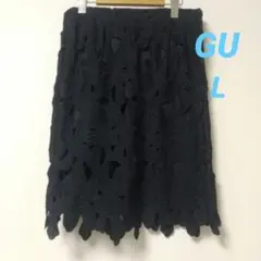 GU ☆Lネイビー レースタイトスカート