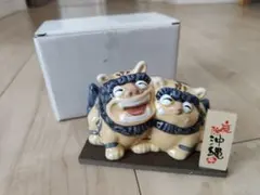 シーサー 置物 陶器製 箱付き