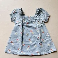 【新品未使用】フローラル　デニムワンピース　ブルマ付　ベビーギャップ　70cm