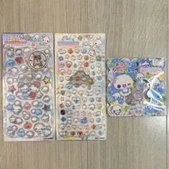 【正規品】ぷくぷくあわわちゃんシール ３点セット　光るジュエルプチドロップなど