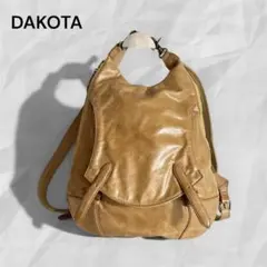 【美品】DAKOTA ダコタ レザー リュック バックパック キャメルのサムネイル