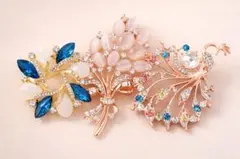 ブローチセット 3点 多彩なデザイン組み合わせ自由(バラ売り可)