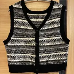 ニコアンド 2way ニットベスト 冬服 レディース ブラック