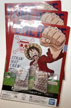 一番くじ ワンピース　Ｉ賞Ｊ賞　アクリルキーホルダー　クリアファイル　ルフィ