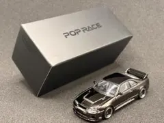 ポップレース 1/64 R33 GT-R DARK CHROME 美品