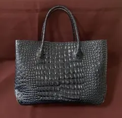 トートバッグ クロコ型押し ネイビー 紺色