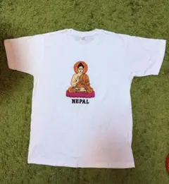 【新品】ネパール ブッダ 刺繍 Tシャツ