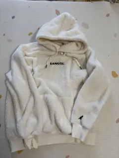 KANGOL フリースパーカー ホワイト　フード付き