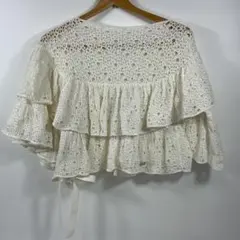 香奈兒 針織衫 上衣 荷葉邊 白色 女款 MBZ397