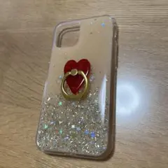 iPhone11pro グリッター ハートリング ソフトケース