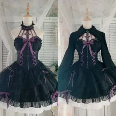 Alice Girls チョーカー付フリルワンピース　パープル　ゴスロリータ様のサムネイル