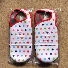 ②tone トーン 水筒カバー ペットボトルカバー ボトルカバー 水玉 2点