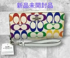 新品未開封品 ✨️COACH 長財布 ロングジップ レインボーシグネチャー柄 2026年最新】コーチ長財布レインボーの人気アイテム - メルカリ