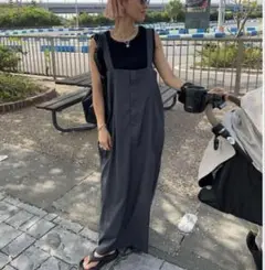 本日限定価格★ボンジュールサガン ハイウエストロングジャンパースカート 通勤着