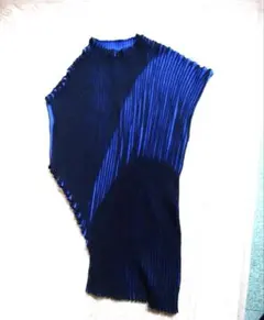 ISSEY MIYAKE 90s プリーツスカート エンボス加工 日本製 ブルー