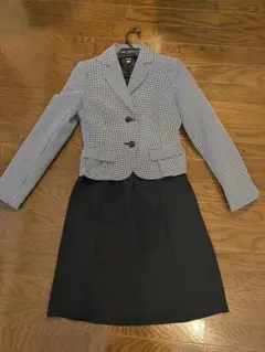 チェック柄ジャケットとスカート ワンピース3点セット