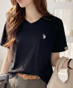 U.S. POLO ASSN. VネックTシャツ ブラックのサムネイル