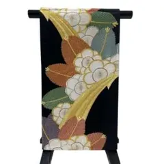 未来新品京都西陣浅田美術織正絹多色織古典工芸花扇流水文長尺礼装振袖用袋帯 京都西陣織「田原良織物KK謹製」 長尺 ロングデザイン 8尺紋