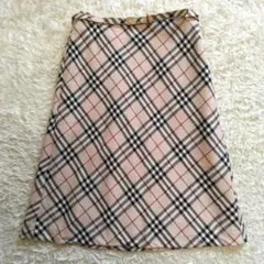 BURBERRY BLUE LABEL ノバチェックスカート金具ロゴベルト 38