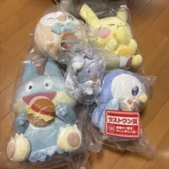 ポケピース　ポケモン　一番くじ　ぬいぐるみ　ゴンベ　ポッチャマ　モクロー