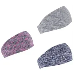 【3色セット】ヘッドバンド スポーツ 汗止め ヘアバンド 速乾 吸汗 ターバン