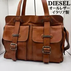 激レア】ディーゼル ボストンバッグ トート オールレザー ロゴ金具 
