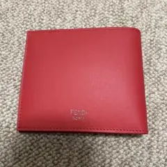 フェンディ FENDI バグズ アイ モンスター 二つ折り財布 札入れ レッド