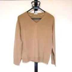 GU ジーユー カシミアタッチ Vネック セーター ベージュ Lサイズ 長袖