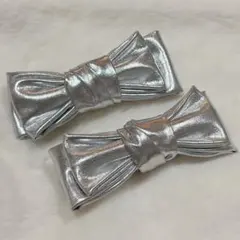 シルバーリボン ヘアクリップ