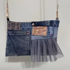 【ゆうポスト発送】リメイクデニムサコッシュ