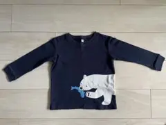 【100cm】無印良品　長袖カットソー　トレーナー　ネイビー