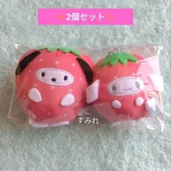 サンリオ フルーツきぐるみマスコット　いちご 2個セット ポチャッコ シナモン