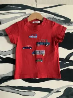 familiar ファミリア 赤 車刺繍 Tシャツ 90 車