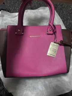 Samantha thavasa ピンクとブラウンのハンドバッグ