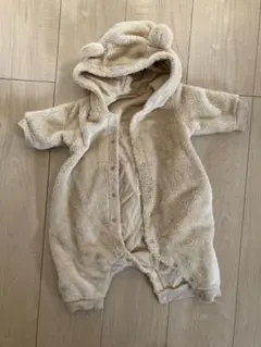 UNIQLO くま耳モコモコベビーロンパース60cm