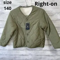 キッズ オリーブグリーン キルティングジャケット　ボアジャケット　サイズ140