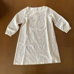 studioCLIPアイボリー 総柄刺繍チュニック Mサイズ 綿100%