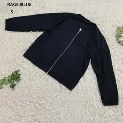 レイジブルー　ジャケット　ジップアップブルゾン　ライトアウターレーヨン混　S 黒