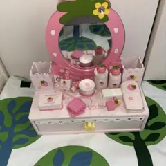 おもてなし　いちごモチーフ 木製ドレッサーセット　マザーガーデン　野苺 マザーガーデン 野いちご ティアラドレッサー 《 ピンク》 / Mother