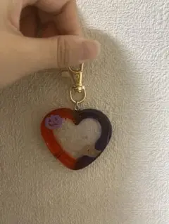 ハロウィン ハート型レジンチャーム