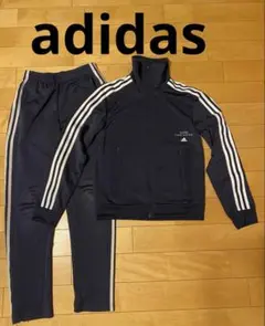 adidas アディダス ジャージ上下　スリーストライプス　ネイビー　S