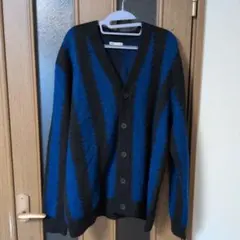 ZARA 青黒ストライプ カーディガン XL