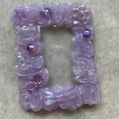 紫色 花形フレーム①