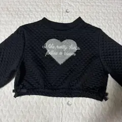 ショート丈 トップス ハート 黒 プティマイン風