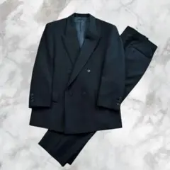 vintage ダブルブレスト スーツセットアップ 定番 黒 ビジネス