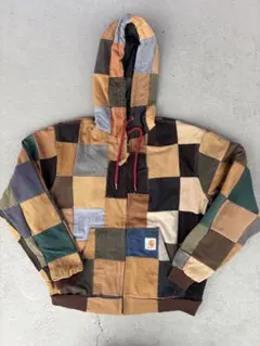 Carhartt マルチカラー チェック柄 フード付きアクティブパーカー　再構築