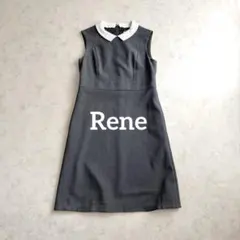 Rene basic 襟付きワンピース 付け襟 取り外し可 グレー 36 ルネ